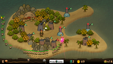 Pixel Junk Monsters Deluxe screenshot 3 for PSP